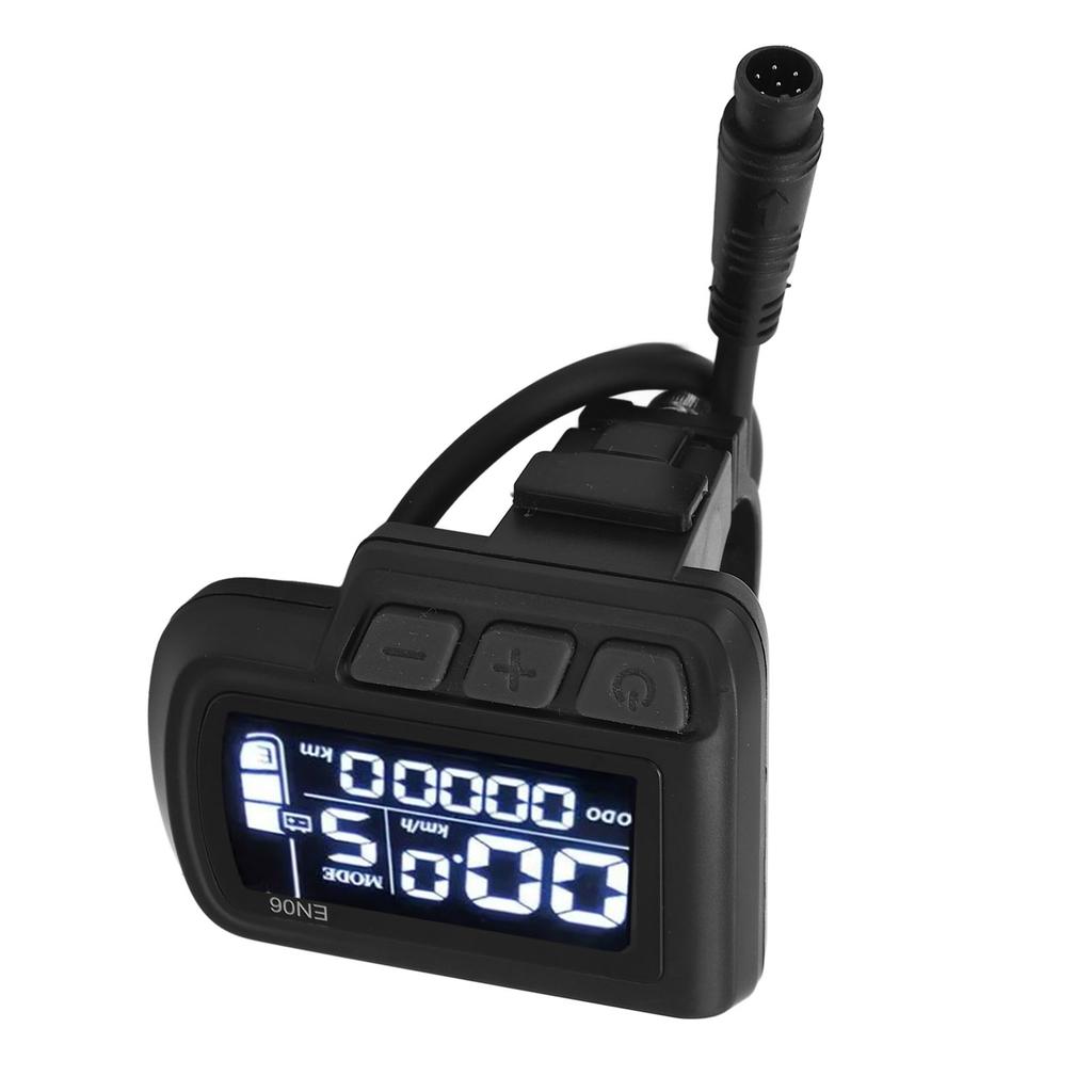 EN06 LCD Fahrrad-Display Meter Tacho mit Lichtanschluss 6-polig Wasserdichtes Kabel 24V 36V 48V 60V Elektrofahrrad Display Panel für 22,2mm Lenker