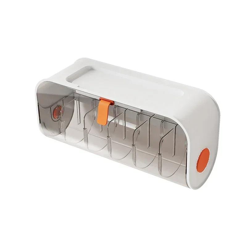 Household Convenience Wall Mounted Classified Storage Box No Punching Detachable Use Underwear Sock Storages Compartment