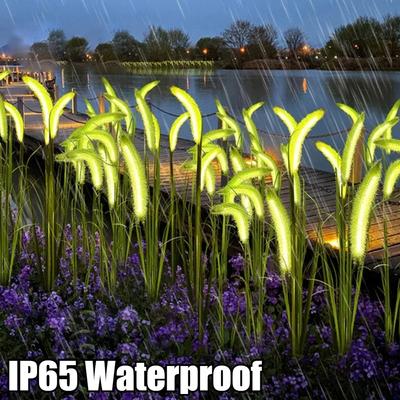 Solar Powered Reed Light LED Emitting Dog Tail Lawn Light for Outdoor Villa Garden Decoration Courtyard Light IP65 Waterproof
