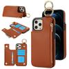 Applicable to iPhone16 mobile phone case, Samsung S24 solid color double buckle ring zipper wallet case A55 anti-drop leather case
