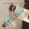 Stainless Steel Double Ball Adhesive Hook, Punch-Free Wall-Mount with Vacuum Suction for Bathroom