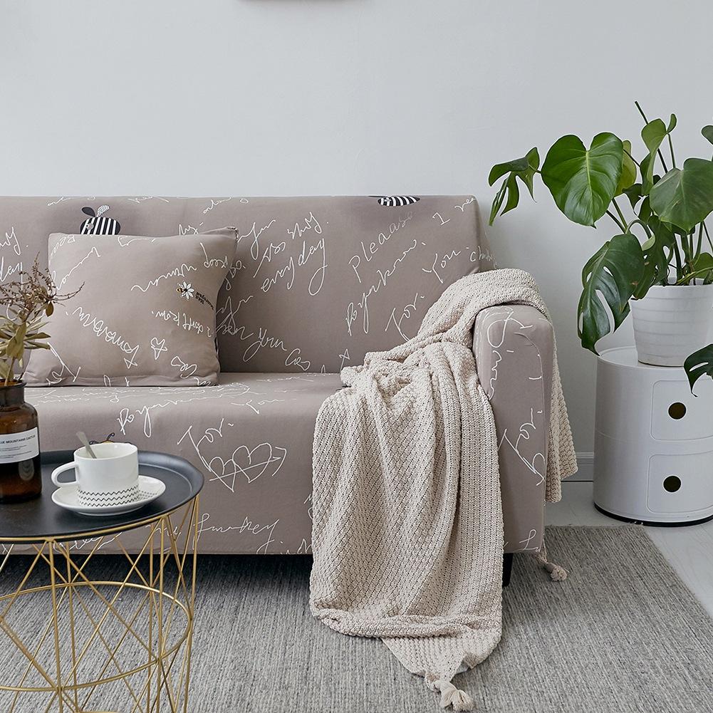 Letter Pattern Comfortable Sofa Cover Protector Slipcover Home Decor(for 2 Seat Sofa)