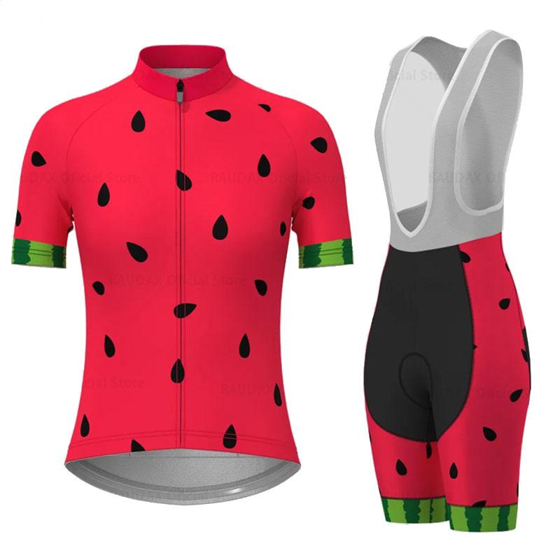 Watermelon Pink Women's Cycling Kit Summer Short Sleeve   Anti-UV Woman Jersey Maillot Ciclismo Mujer 2026 Summer Breathable Cycling Suit Set