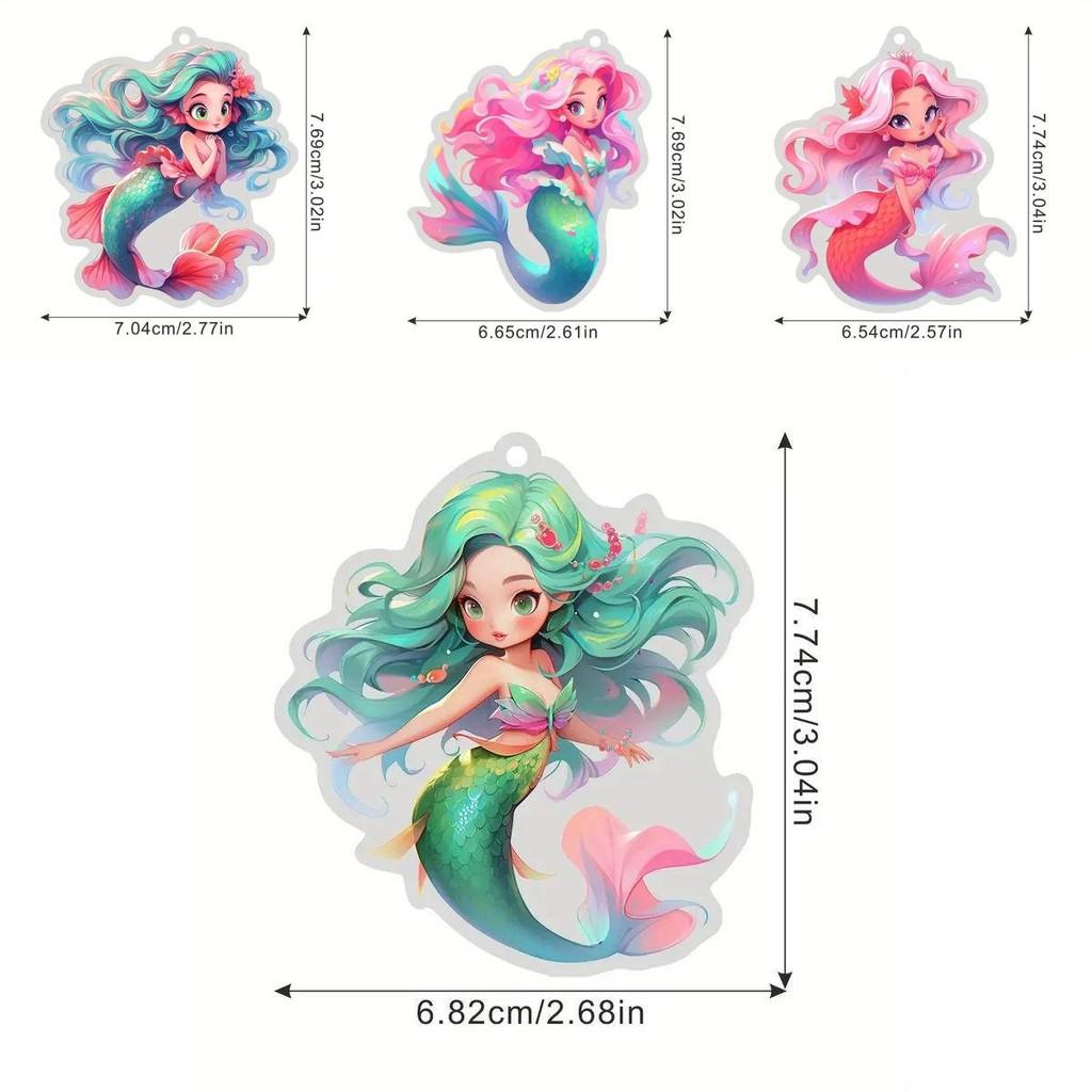 Charming Unique Acrylic Mermaid Car Pendant For Vibrant Decor Interior