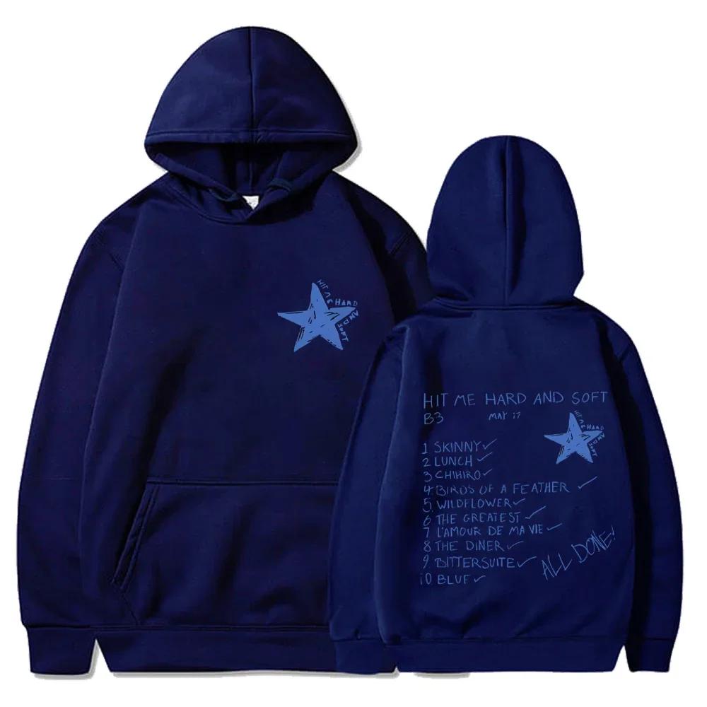 Hip Hop Hettegensere Hit Me Hard and Soft 2024 Tour Hettegenser Genser Menn Kvinner Fleece Sweatshirts Mote Løs Gotisk Hettegenser
