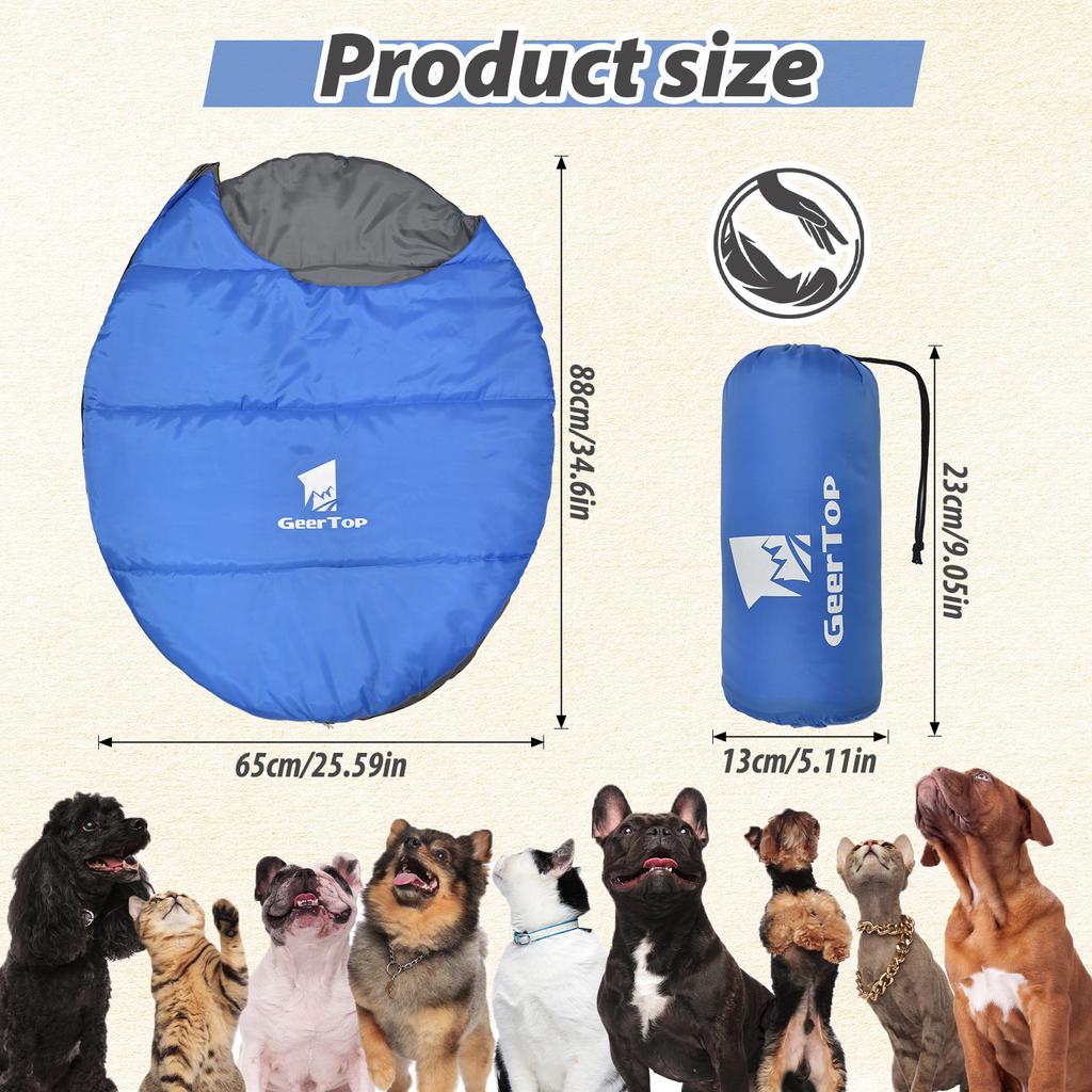 Outdoor Camping Pet Sleeping Bag Warm Waterproof Winter Pet Sleeping Bag Portable Dog Beds Lightweight Dog Accessories Supplies