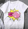 LOVE Red Lips Pink Heart Print T Shirt Women Romantic Slogan Graphic Short Sleeve Valentine Casual Summer Tee