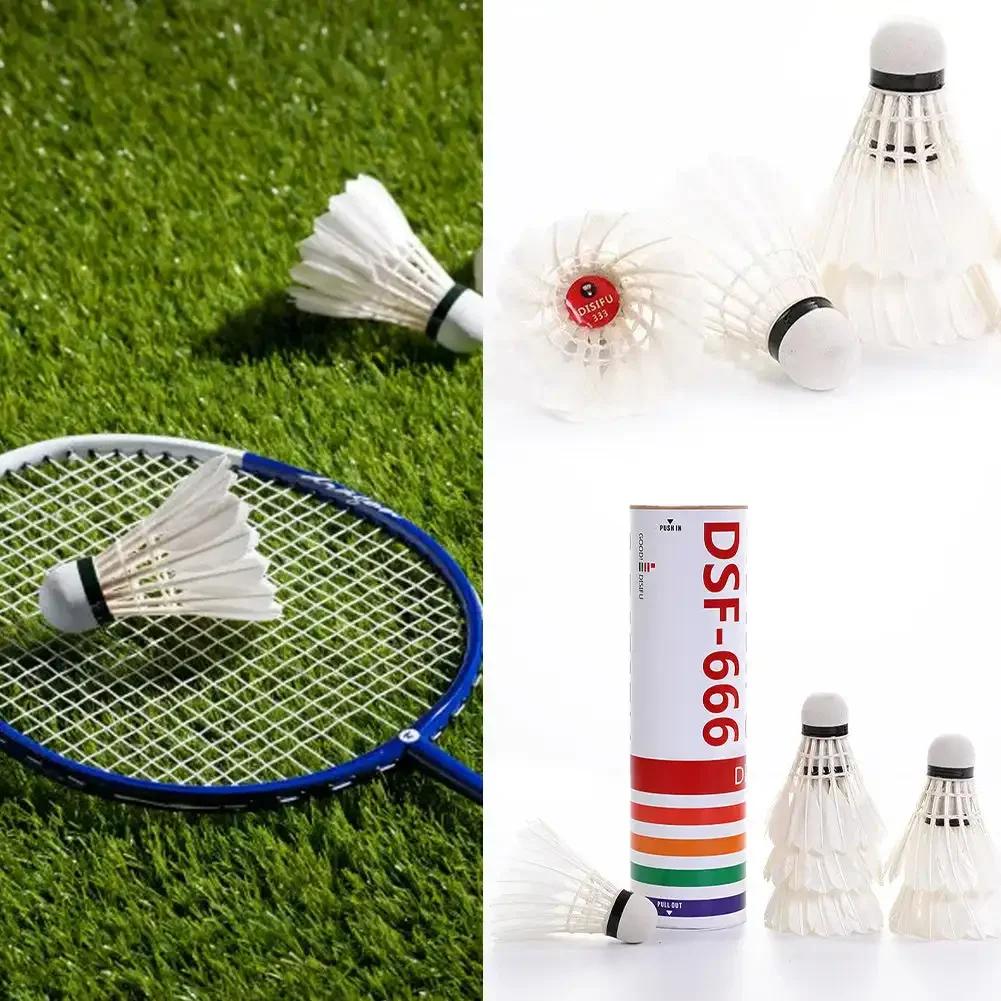 3 Adet Yüksek Kalite Badminton Sert Top Başlı Ördek Tüyü Badminton Raketi Raket Topu