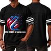 Men's Casual V Neck Short Sleeve Sports T Shirt Independence Day Themed Graphic Tee with Lettering and Airplane Design Athletic Fit