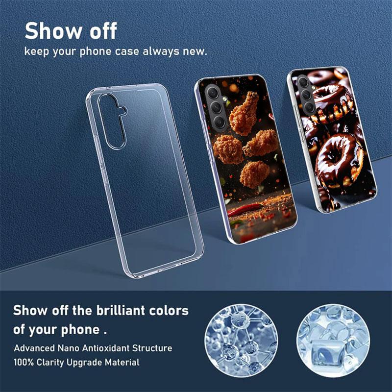 Food Fries Beer Cheese Sushi Cookie Phone Case for Samsung A16 A26 A36 A56 A17 A37 A57 A07 A06 A02S A03 A04S A05S Galaxy Note 20