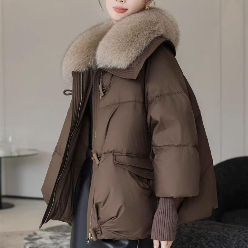 Winter new cotton clothes women's short loose cotton clothes women's oversized fur collar thickened cotton clothes