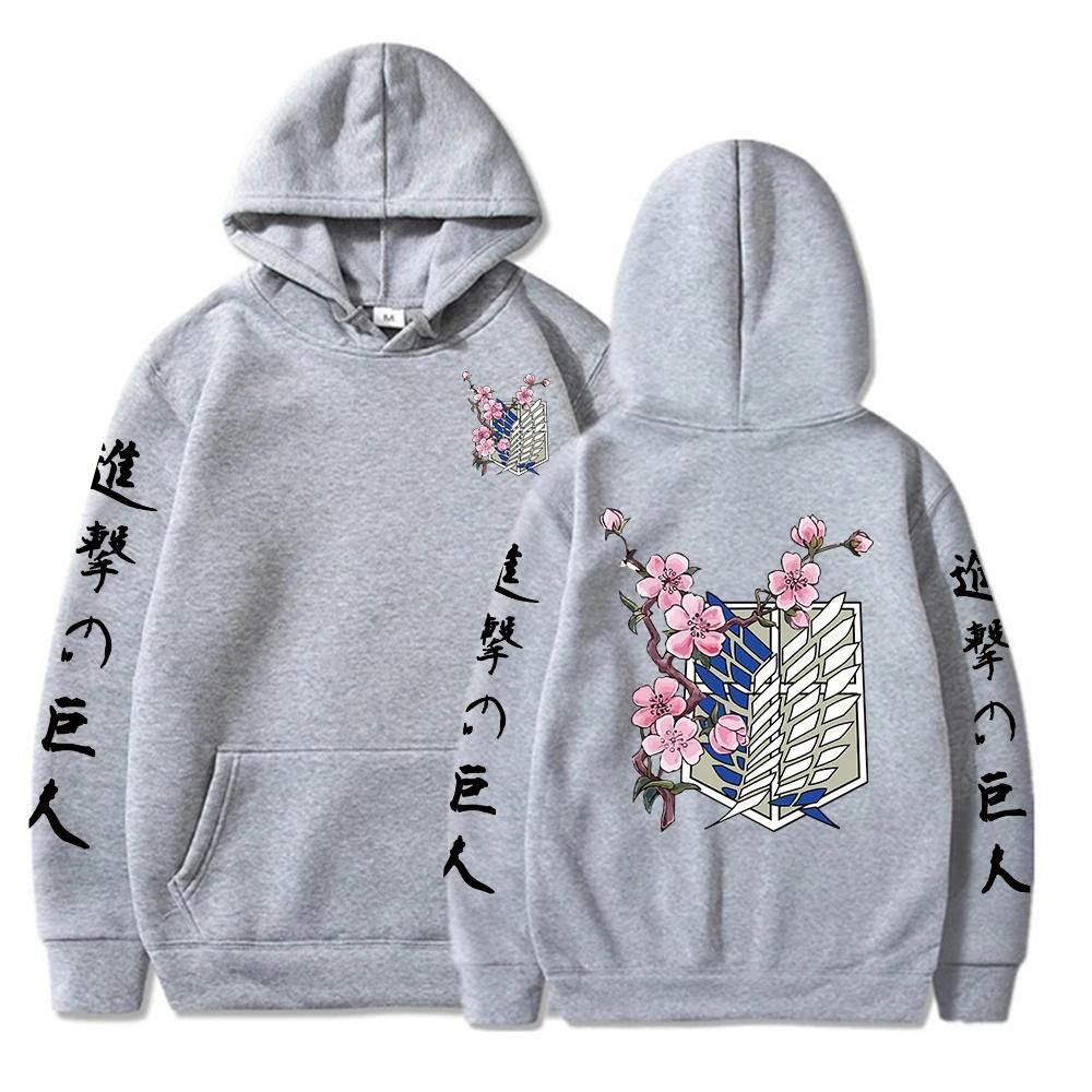 Heißer Anime Attack On Titan Wings Of Liberty Sakura Wings of Liberty Grafik Herren Damen Hoodies Übergröße Sweatshirt Streetwear