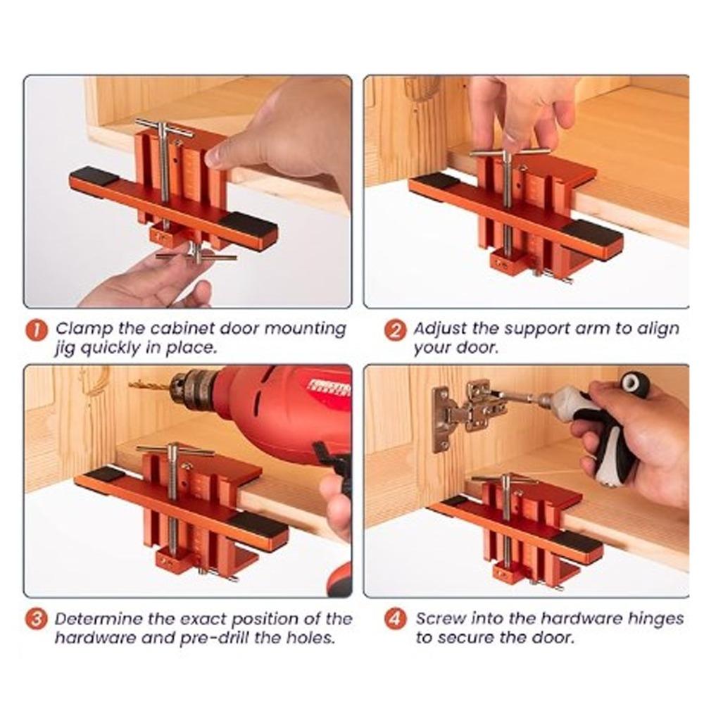 Aluminum Alloy Hardware Jig Tool Adjustable Door Hinge Jig Universal Door Mounting Jig Bathroom