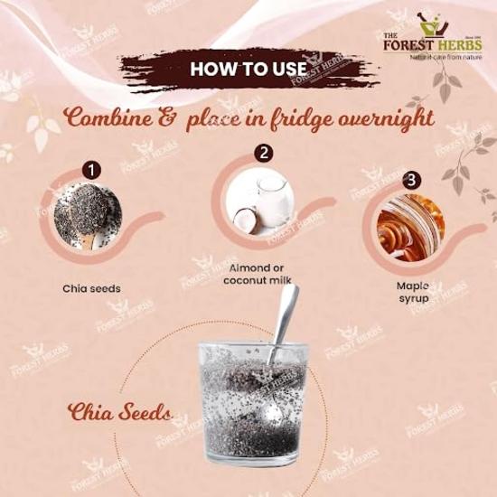 The Forest Herbs Natural Care From Nature Nasiona Chia 250g - Surowe Nasiona Chia | Nasiona do Jedzenia | Przekąski Dietetyczne | Bogate w Omega 3