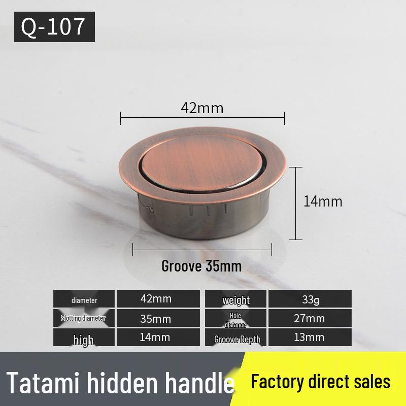 Japanese Tatami Modern Invisible Drawer with Built-in Rotary Handle