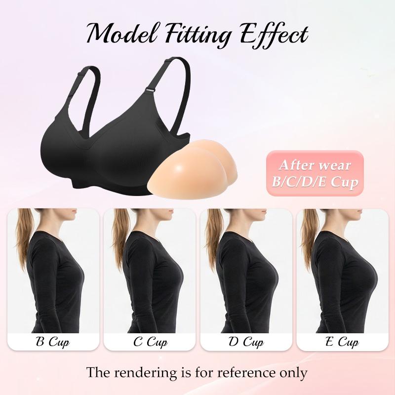 Sutien cu Proteză de Sân din Silicon Detașabilă 2 în 1 Drag Queen Crossdresser Sexy Piept Plat Cupă Mai Mare B/C/D/E Cosplay Bărbați Convergență Piept