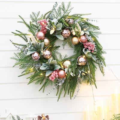 Christmas Wreath Front Door with Balls Wall Hanging Ornament Decoration