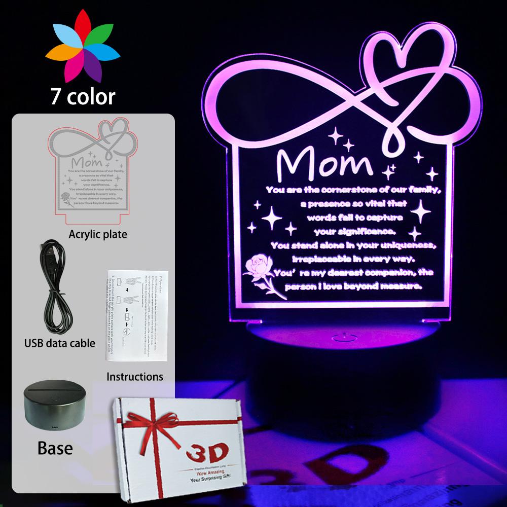 My Best Friend Heart Night Light LED Lamp Touch Remote Room Decor with Inspiring Quote USB/Battery Powered Friendship MOM Gifts