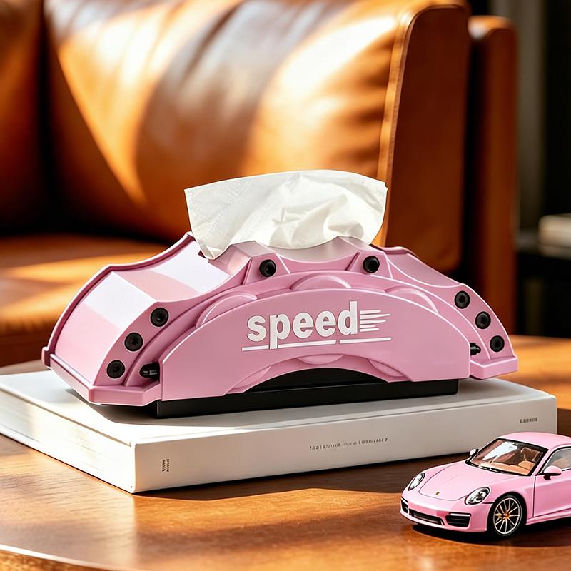 Creative Brake Caliper Tissue Box Racing Speed Abs Napkin Holder Unique Car Themed Decor for Table Kitchen and Man Cave Desktop