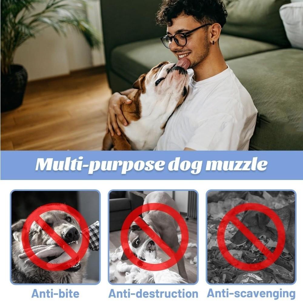 Breathable Mesh Dog Muzzle Adjustable Strap Anti-Bite Dog Mouth Cover Anti-barking Anti-eating Bulldog Muzzle Large Dogs