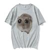 Funny Sad Hamster Meme Cry Men Women Cotton T Shirt Fashion Summer Casual Short Sleeve Streetwear Classic Print Unisex T Shirts