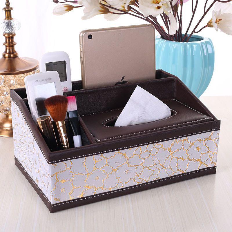 Multi-functional Tissue Box with Remote Control Storage for Living Room