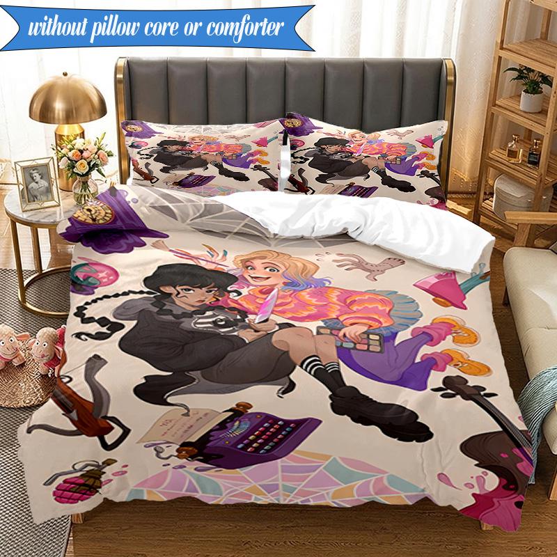 Stained Glass Gothic Romance 3pcs K-pop Music Group Bedding set,Ideal for Bedroom, Dormitory,Including Duvet Cover And 2pcs Pillowcases,Fan Gifts