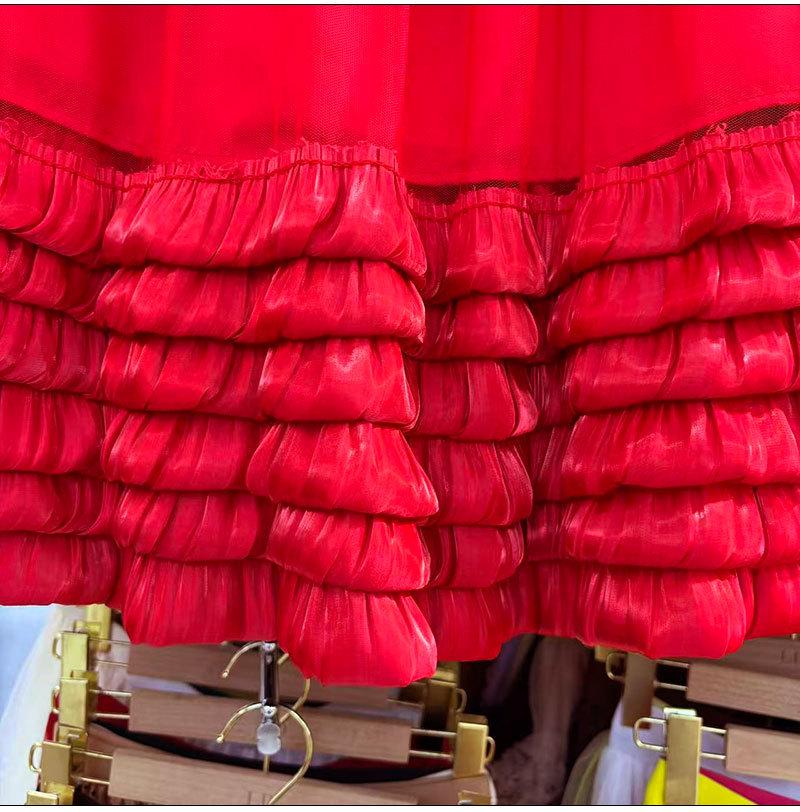 Elegant Plus Size A-line Mesh Patchwork Skirt - Fairy Gauze, Fluffy Layered Cake Design