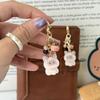Cute Cartoon Flocked Cat Keychain Y2K Kitten Phone Lanyard Keyring Lovely Bag Pendant Camera Hanging Decoration Gifts