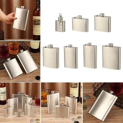 High Quality Stainless Steel Hip Flask Portable Container Whisky Flagon Convenient Leakproof Drinking Bottle Outdoor