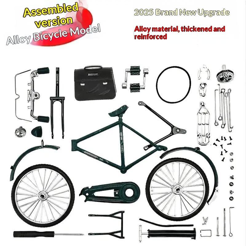 

1:10 Handmade Diy Bicycle Model With A 28-Inch Frame A Retro 90s-Style Bike Assembly Toy Semi-Alloy Simulation Ornament