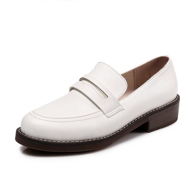 Женские пенни лоферы Leshion Of Chanmeb больших размеров, женские туфли на плоской подошве с круглым носком, черные, бежевые, телесные, повседневные туфли на плоской подошве для отдыха, весна-осень 3.5