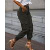 2021 New European and American Fashion Loose Multi-pockets Feet Cargo Pants Women Fj172