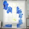 Flower Pure Orchid Water Surface Window Curtains Living Room Tulle Curtains Kitchen Decor Kids Room Curtain Window Treatment