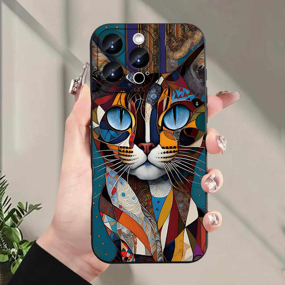 Creative Cat Pattern Mobile Phone Case Suitable for iPhone 17 16 15 14 13 12 11 Pro/ Max /Plus Anti-fall and Shockproof
