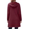 Manteau long à capuche zippé décontracté pour femme avec poches pour un usage quotidien