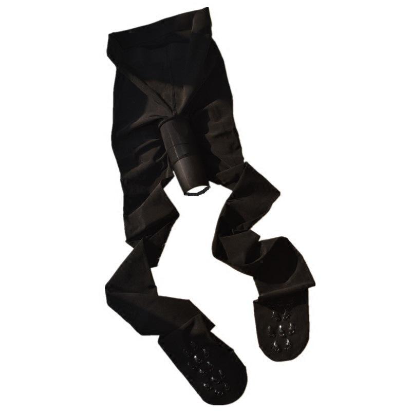 Men's Large Anti-Snag Pantyhose: Sexy Black Open Crotch Steel Stockings Set
