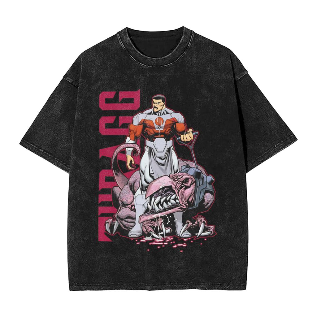 Oversized Washed T Shirt Mark Grayson invincible Simple T-Shirts Novelty Tee Shirt for Male Summer Awesome Casual Top Tees