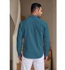 Men's Casual Button Down Shirts Long Sleeve Linen Shirt Fashion Textured Beach Summer Shirt