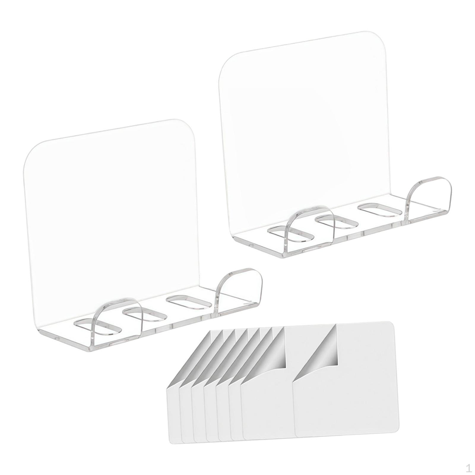 

2 Pieces Wall Mount Phone Holder Acrylic Organizer Stand with Charging Station Hole Non Slip Bracket чистый