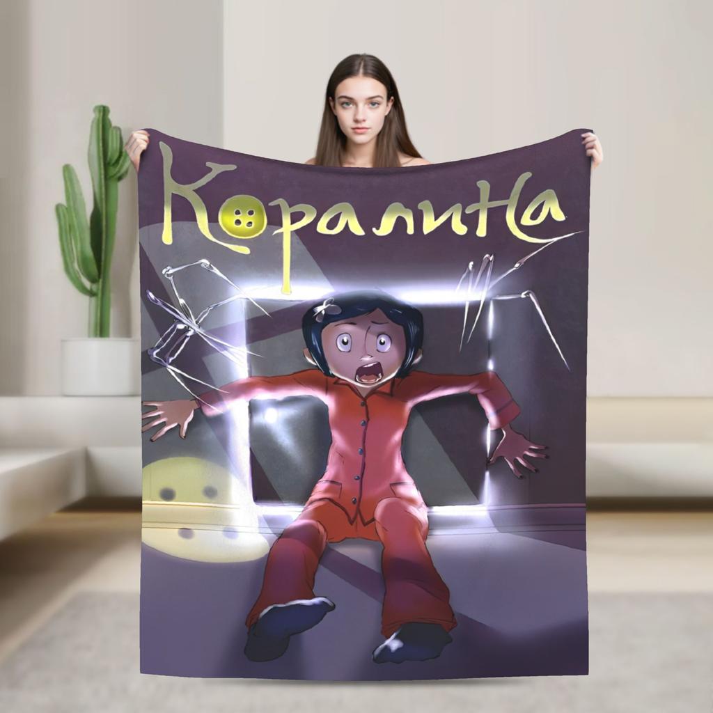 Super Soft BlanketChild Airplane Travel Coralines Throw Blanket Horror Flannel Bedspread For Living Room Comfortable Sofa Cover