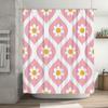Vintage Floral Shower Curtain Pink White Decorative Waterproof Bathroom Accessories Modern Style Bathtub Window Curtains Home De