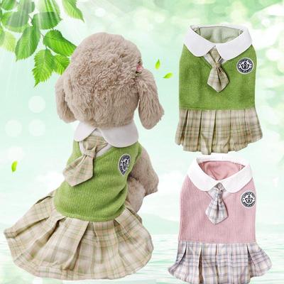 Kariertes Wollkleid für kleine und mittelgroße Haustiere - Bequeme Frühjahrs-/Herbstbekleidung für Hunde und Katzen