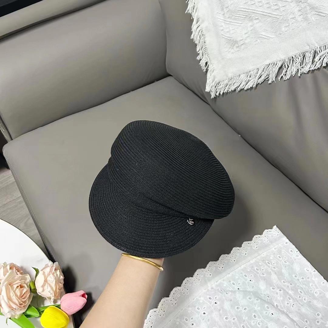 

fine straw hat children s summer sun protection hat versatile cap women s new sun hat straw hat women s trendy One size fits all, adjustable чорний