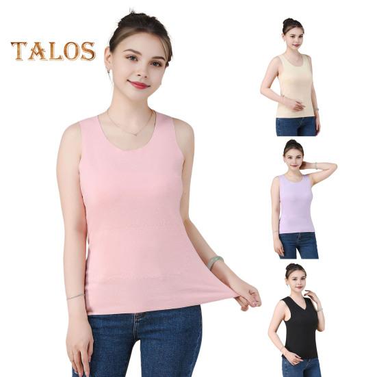 Zimní Dámská zateplená vesta Bezešvá Oboustranná Plyšová Rychlá uzamykatelná teplota Kulatý výstřih Slim Fit Elastická Vnitřní nošení Bez rukávů Spodní část tílka