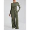 BITCED Women's Fashion Casual Long Sleeve O Neck Pants Suits