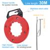 30M 3mm Flat Head Fish Tape Spring Steel Electrical Wire Puller Cable Threader Electrician Wiring Tool Red Plastic Case
