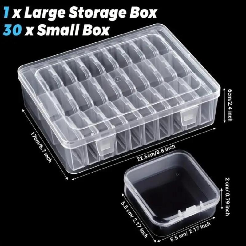 Transparent Beads Organizer Box 12/14/15/30 Grid Plastic for DIY