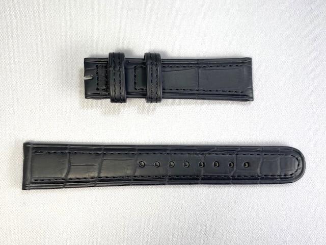 DEN8BW SEIKO Grand Seiko 18mm Leather for and other models Strap, Crocodile, Black, SBGX038/ 9F61-0A30