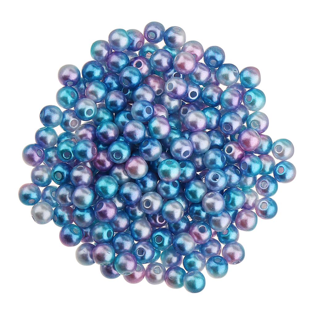 1000 Piece 4mm Colored Imitation Pearl ABS Plastic Loose Beads DIY Jewellery